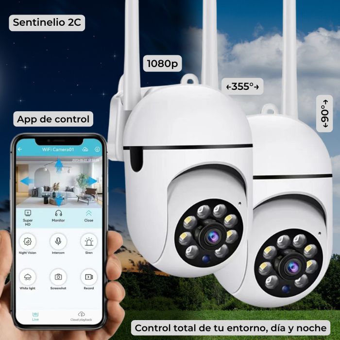 Sentinelio 2C: Pack Cámaras de Total Seguridad Noche y Día