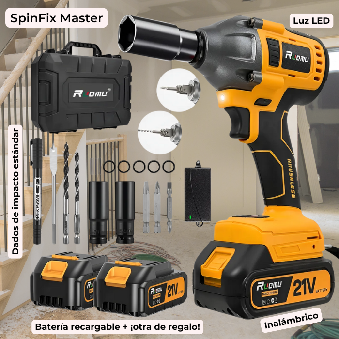 SpinFix Master: Llave Alto Impacto Inalámbrica, Potente y Compacta